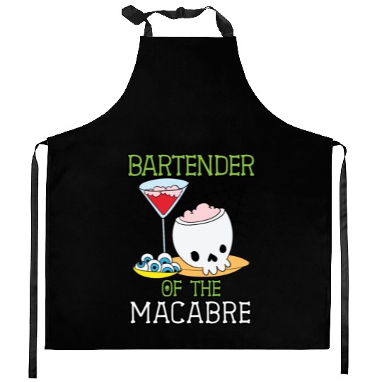 Bartender of the Macabre Bartender Halloween Kitchen Aprons