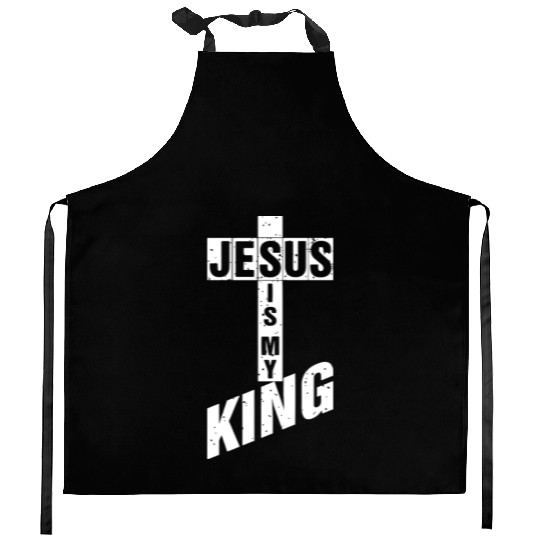 Jesus Is My King Love Jesus Christian Christmas Kitchen Aprons