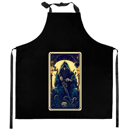 Dark Tarot Card Kitchen Aprons: Mystical Astrology