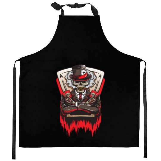 Spades Ace Death Poker Texas Hold'em Kitchen Aprons