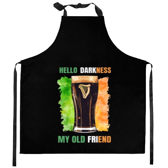 Hello Darkness My Old Friend Irish Stout Kitchen Aprons