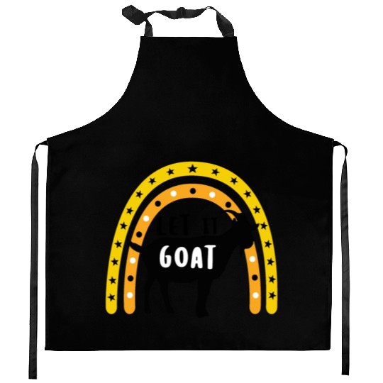 Happy goat, Farm Animal Lover Kitchen Aprons