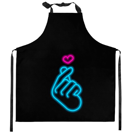 K Pop Hand Symbol Finger Heart Korean Pop Music Kitchen Aprons