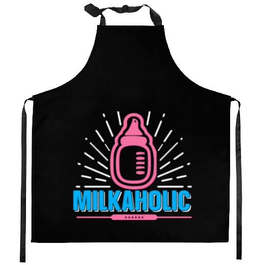 Baby Newborn Milkaholic Nursery Bottle Infant New Kitchen Aprons