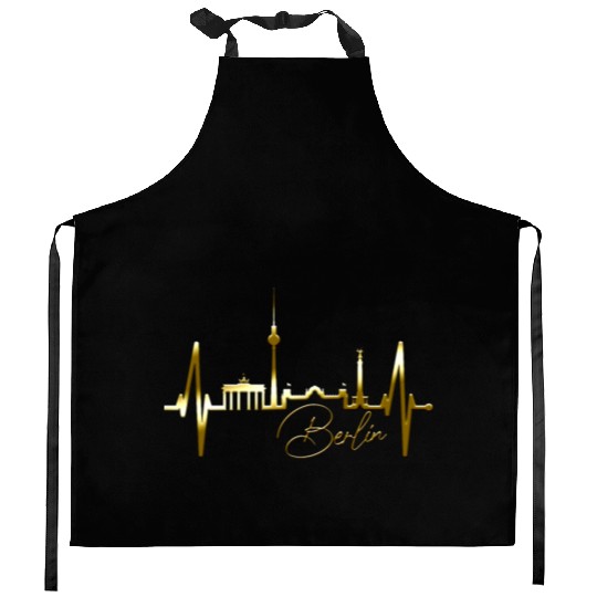 Berlin Skyline Heartbeat Germany Fan I Love Berlin Kitchen Aprons