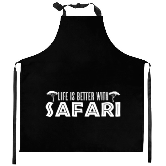 Safari Life Love Journey Expedition Lion Elephant Kitchen Aprons