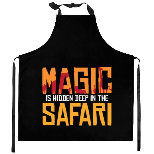 Safari Magic Exploration Wilderness Lion Journey Kitchen Aprons