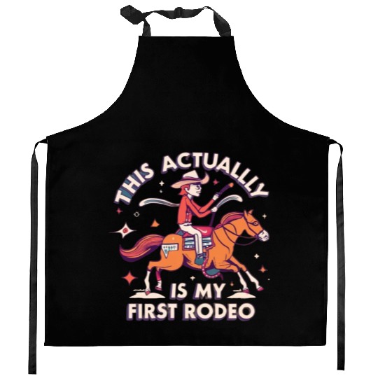 Cowboy Barn Bull Rider Rodeo Country Western Gift Kitchen Aprons