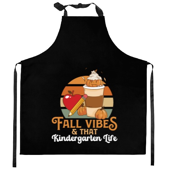 Fall Vibes That Kindergarten Life Teacher Student Kitchen Aprons
