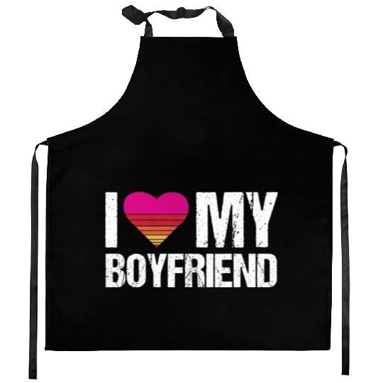 I Love My Boyfriend Heart My Boyfriend Vintage Bf Kitchen Aprons