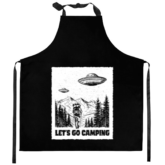 Let's Go Camping - White Ink Kitchen Aprons