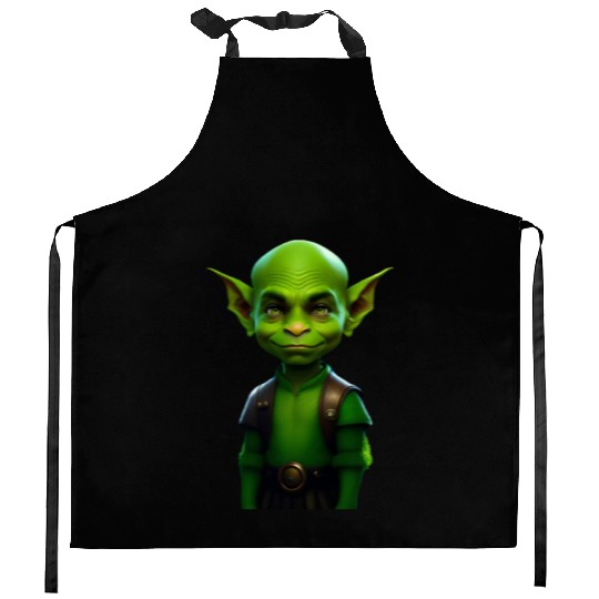 Green Goblin Rascal Embrace the Mischief Kitchen Aprons