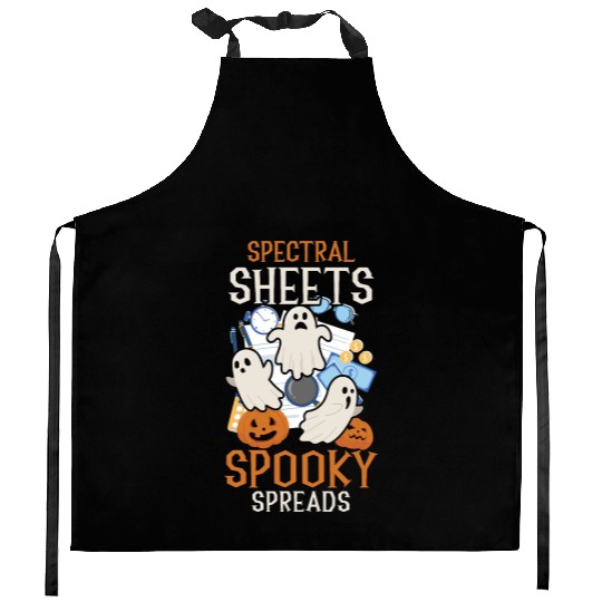 Spectral Sheets Spooky Spreads Scary Halloween Kitchen Aprons