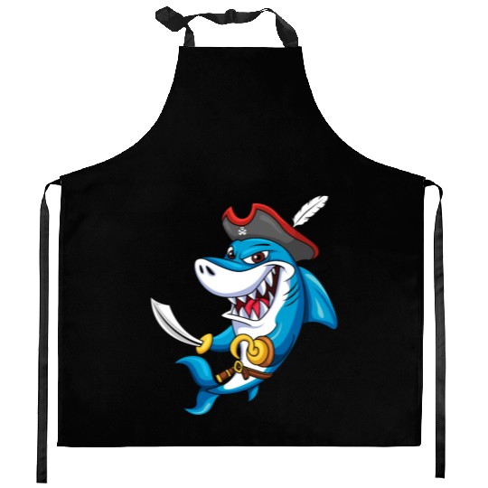 Cool Shark Pirate Decor Lazy Halloween Kitchen Aprons