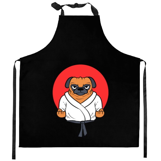 Pug Karate Karate Students Kitchen Aprons