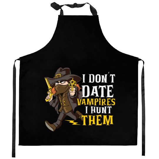 Vampire Hunter Undead Slayer Stake and Cross Kitchen Aprons