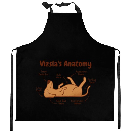 Vizsla dog animal funny anatomy Kitchen Aprons
