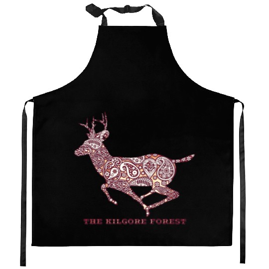 Deer - Maroon Kitchen Aprons