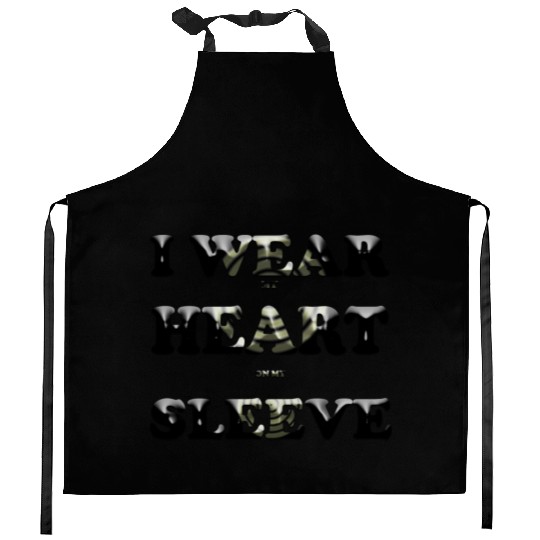 I wear my heart on my sleeve design Kitchen Aprons gift