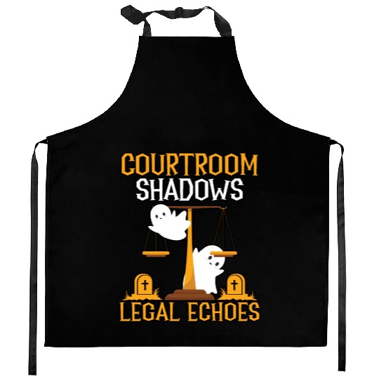 Courtroom Shadows Legal Echoes Lawyer Halloween Kitchen Aprons