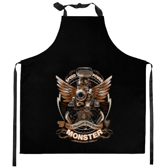 Muscle car - Powerful 900 hp engine Kitchen Aprons