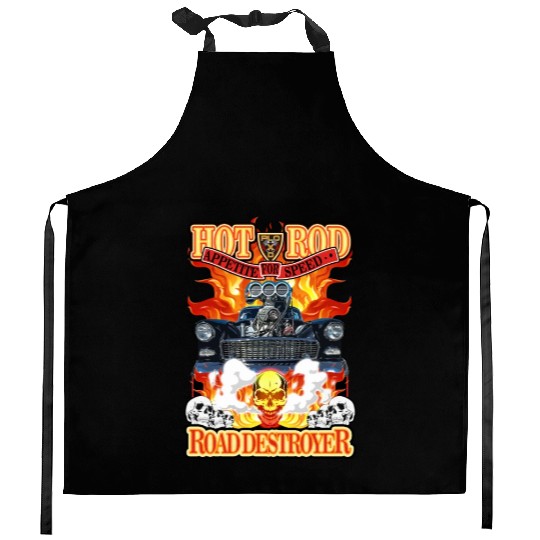 Hot Rod Road destroyer - Appetite for speed Kitchen Aprons