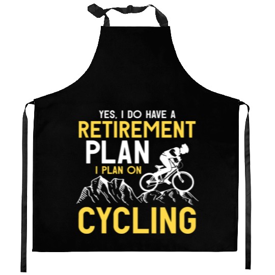 Retirement Plan Bicycle Cycling Kitchen Aprons