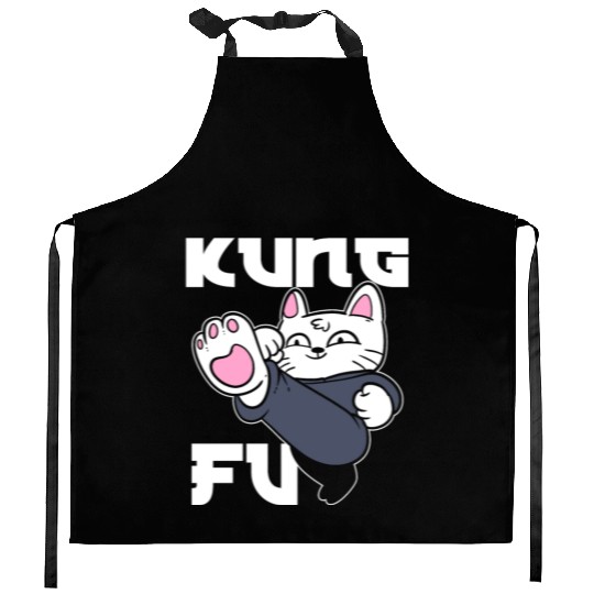 Kung Fu Cat Cat Mom Kitchen Aprons