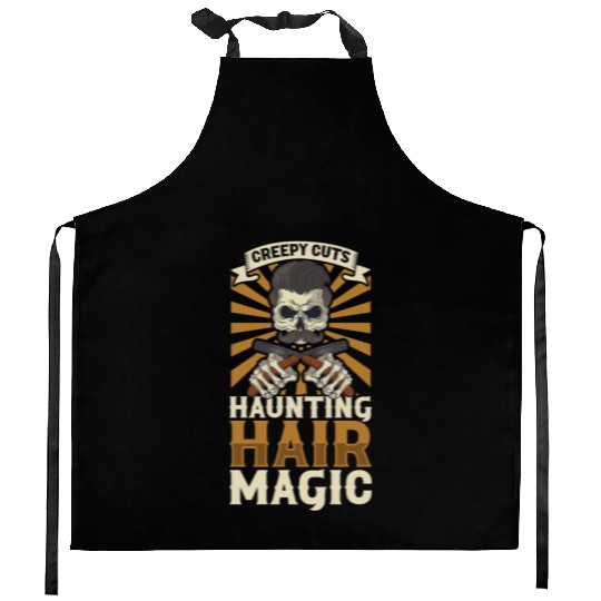 Horror Barber Spooky Hairdresser Hairstylist Hair Kitchen Aprons