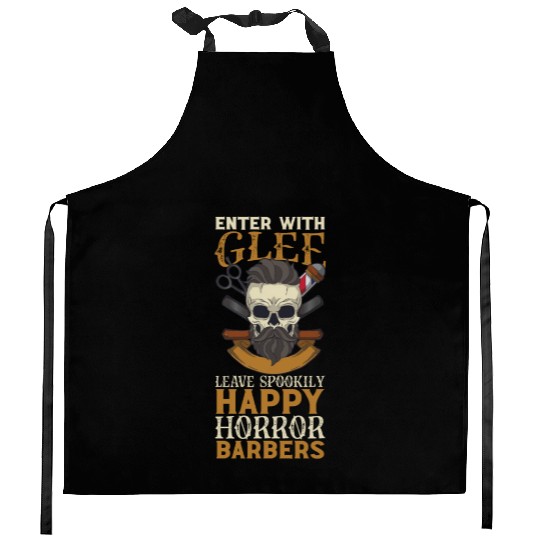 Horror Barber Spooky Hairdresser Hairstylist Hair Kitchen Aprons