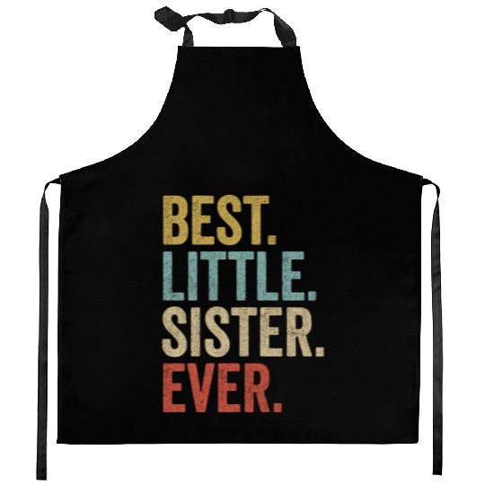 Womens Best Little Sister Ever Kitchen Aprons Funny Little
