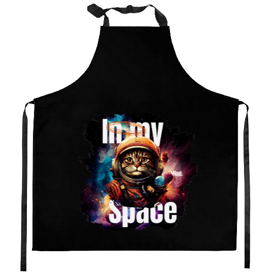 In my Mind Space Cat Astronaut Animal Pet Lover Kitchen Aprons