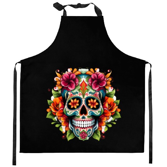Day of the Dead Iconic Sugar Skull Kitchen Aprons