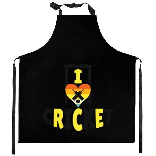 I Love Cricket Kitchen Aprons