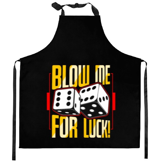 Poker Dice Blow Me For Luck Poker Game Gambling Kitchen Aprons