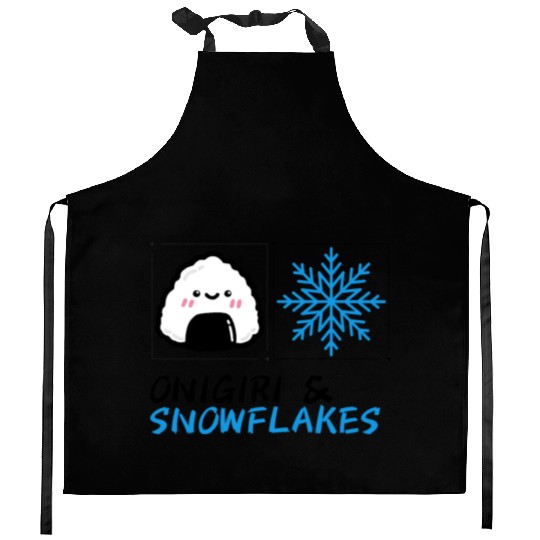 Onigiri and Snowflakes for the Holidays Kitchen Aprons