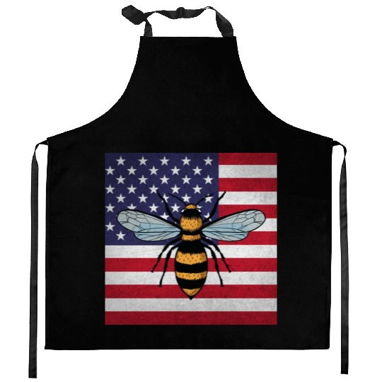 Beekeeper Beekeeping Us Flag Kitchen Aprons