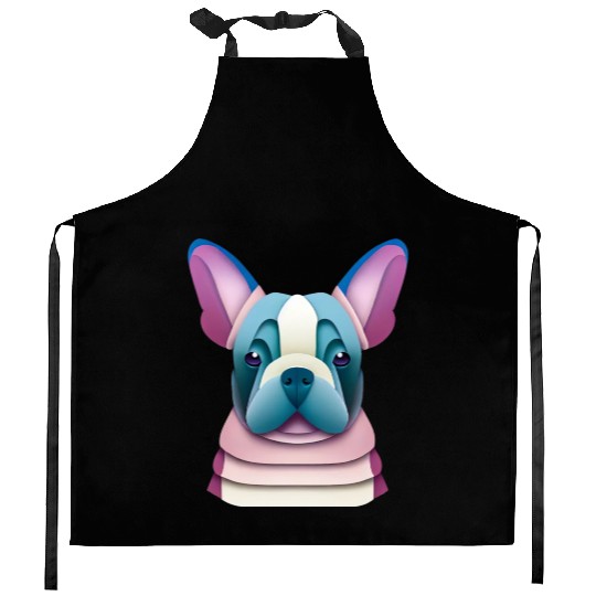 French Bulldog Paper Art Kitchen Aprons