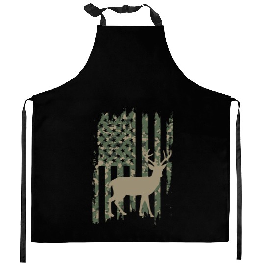 Camo American Flag Deer Kitchen Aprons