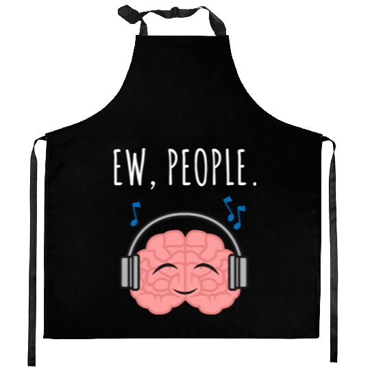 Ew People Brain Headphones Kitchen Aprons