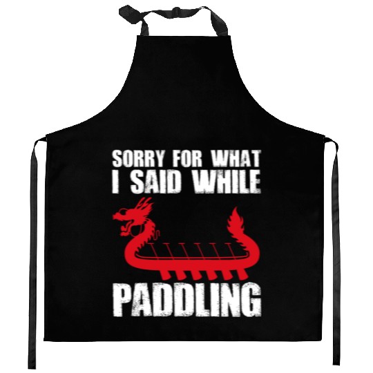 Funny Dragon Boat Racing Paddle Kitchen Aprons
