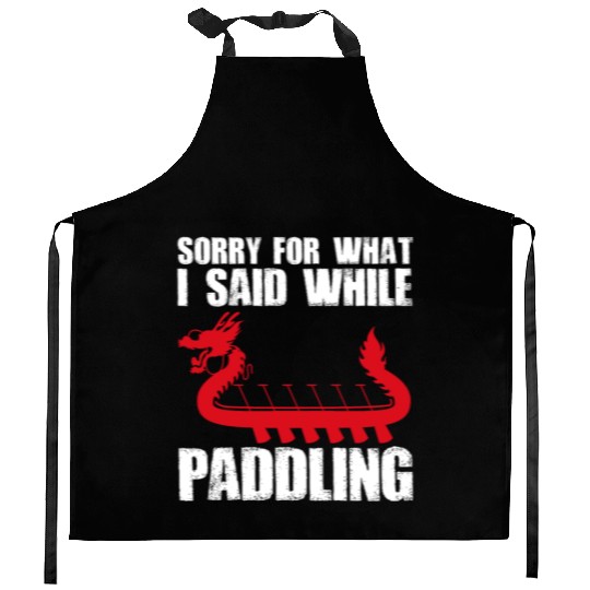 Funny Dragon Boat Racing Paddle Kitchen Aprons