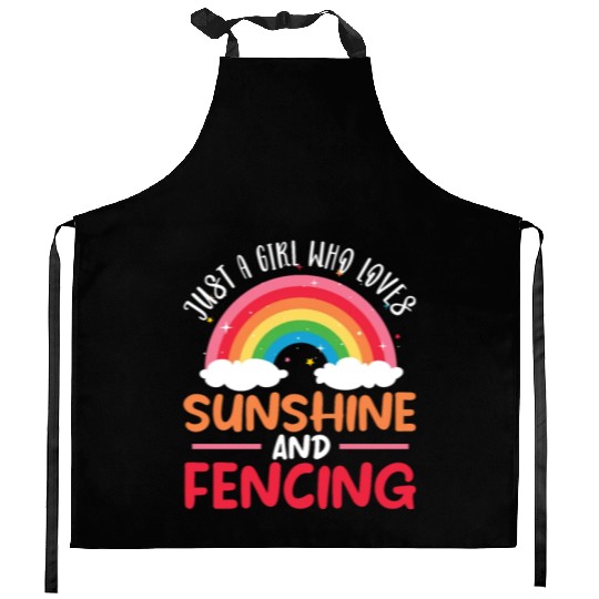 Just A Girl Who Loves Sunshine And Fencing Kitchen Aprons