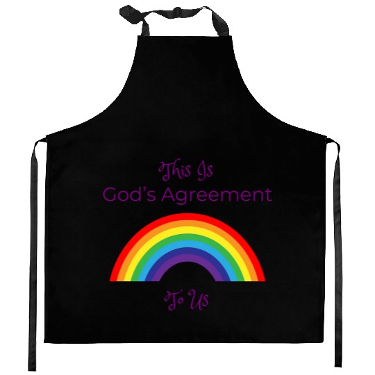 This is God's Agreement to us Purple Kitchen Aprons