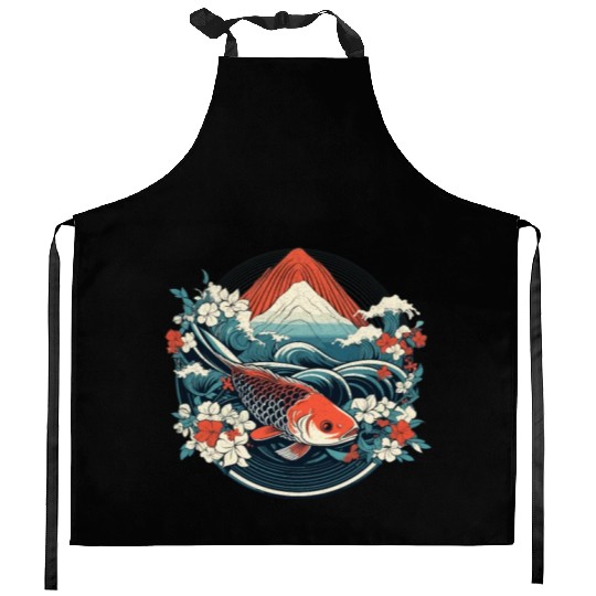 Koi Fish Koi Carp Japanese Koi Garden-Pond Koi Kitchen Aprons