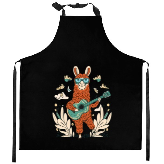 llama song Kitchen Aprons