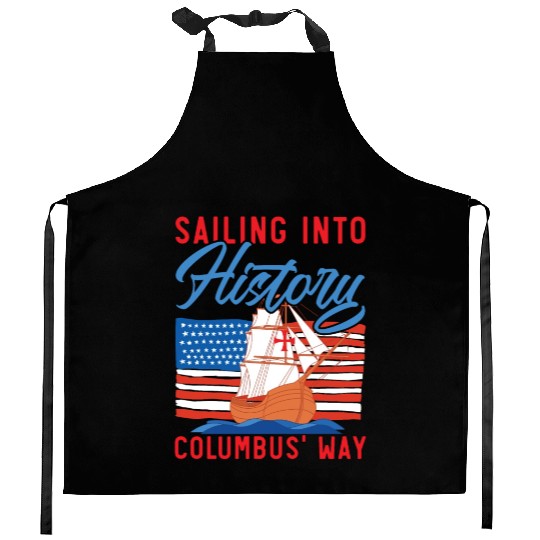 Sailing Into History Columbus' Way Columbus Day Kitchen Aprons