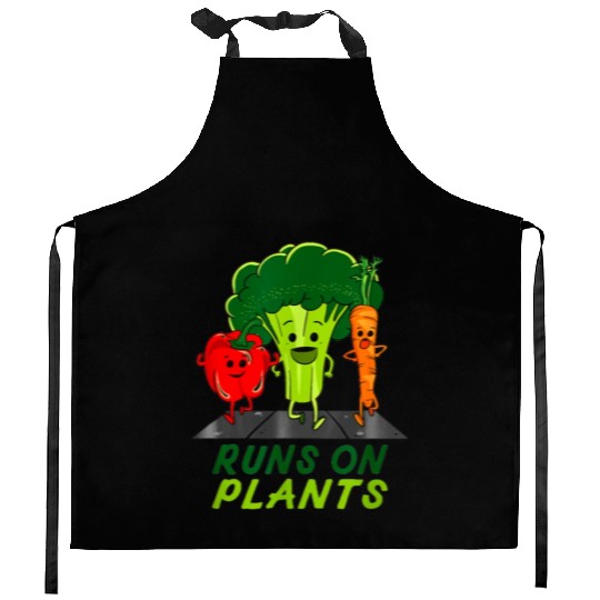 runs on plants vegan vegetarian runner broccoli gi Kitchen Aprons