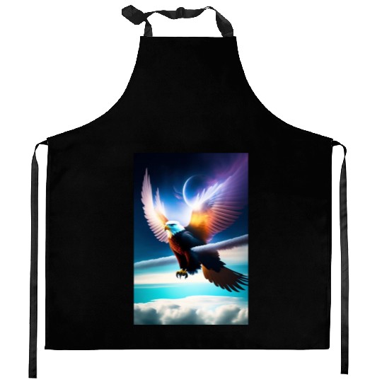 "Embrace Transformation: Crystal Eagle Design" Kitchen Aprons