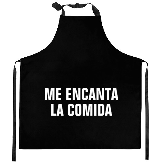 Me Encanta La Comida I Love Food In Spanish Kitchen Aprons